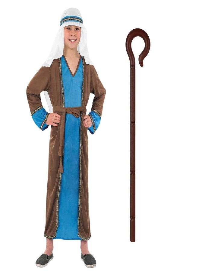 fun shack St Joseph Costume for Kids with Cane, Saint Joseph Costume Kids, Boys Bible Costumes, Nativity Costumes for Boys, Medium - Image 1